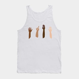 Raised Hands With Different Skin Tones Tank Top